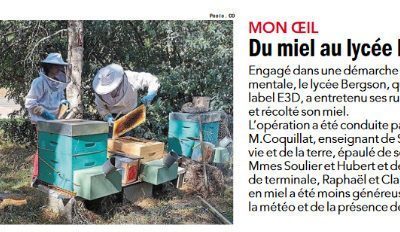  » Du miel au lycée Bergson » dans le Courrier de l’Ouest ( 28 septembre 2021)