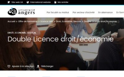 5 doubles licences, 2 parcours bivalents,… à l’Université d’ Angers