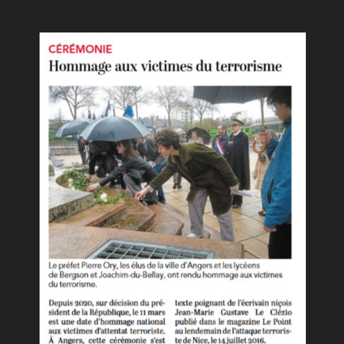 Cérémonie en hommage aux victimes du terrorisme