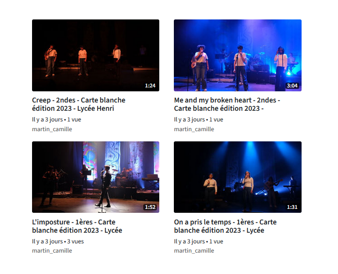 Vidéos et photos du Concert « Carte Blanche », salle Chabrol.