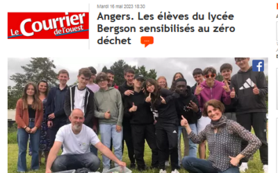 Le Courrier de l’Ouest :  »  Les élèves du lycée Bergson sensibilisés au zéro déchet » (17 mai 2013)
