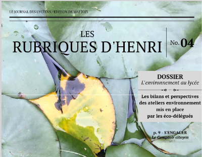 Journal du lycée « les rubriques d’Henri » No 4 (juin 2023)